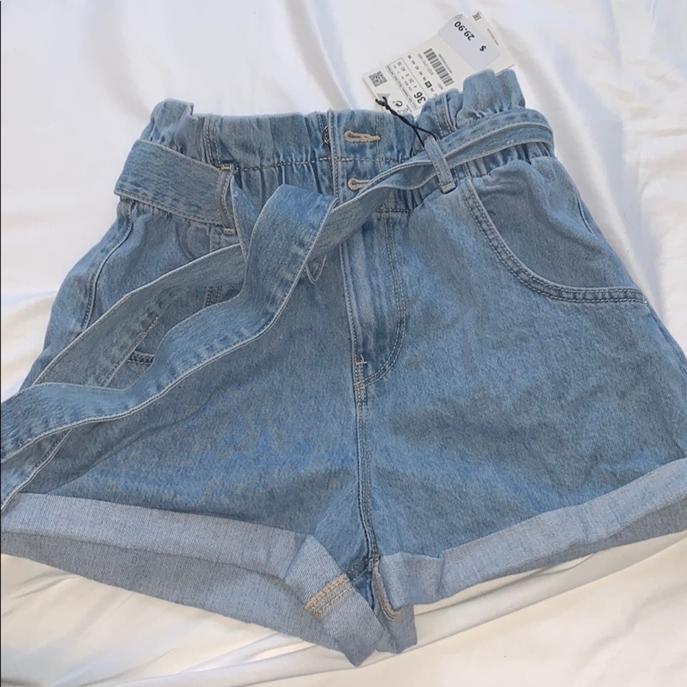 Denim High-wasted Shorts ZARA